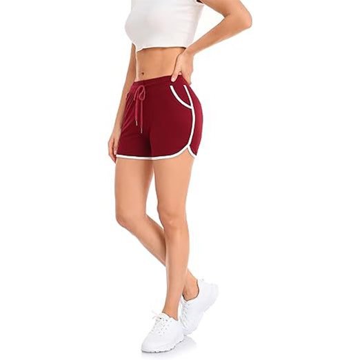 4 Packs Women's Sport Shorts with Pockets and Drawstring Running Workout Gym Shorts